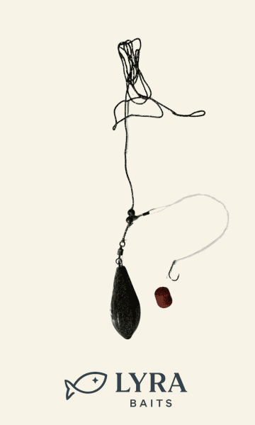 Elicopter pe leadcore, cu fir de păr fluorcarbon