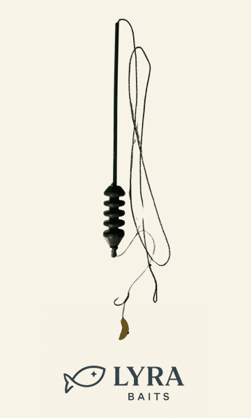 Plumb pastă inline pe leadcore, cu montură fir de păr textil